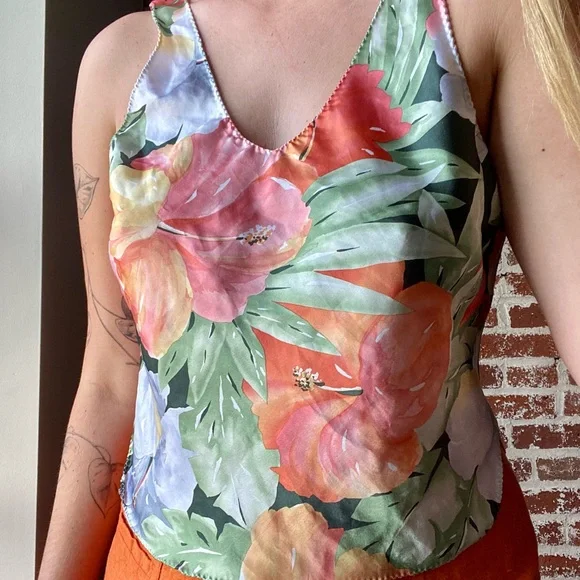 Vintage Val Mode Floral lingerie top - Picture 4 of 8